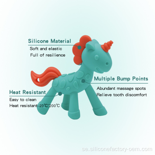 Matkvalitet Safe Silicone Teeth Molar Unicorn Toy